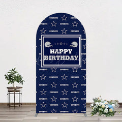 Lofaris Navy Blue White Stars Cowboys Birthday Arch Backdrop