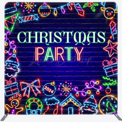 Lofaris Neon Light Brick Wall Pillow Cover Christmas Backdrop