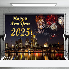 Lofaris Night City Scene Sparks Bloom 2025 New Year Backdrop