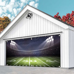 Lofaris Night Floodlit Football Goal Field Garage Door Banner