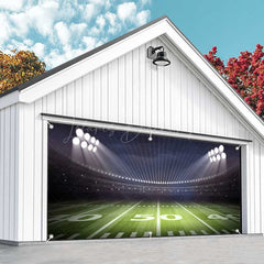 Lofaris Night Floodlit Football Goal Field Garage Door Banner