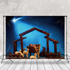 Lofaris Night Meteor Christ Child Lamb Christmas Backdrop