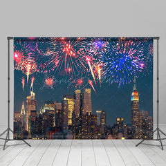 Lofaris Night Modern City Colorful Sparkle New Year Backdrop