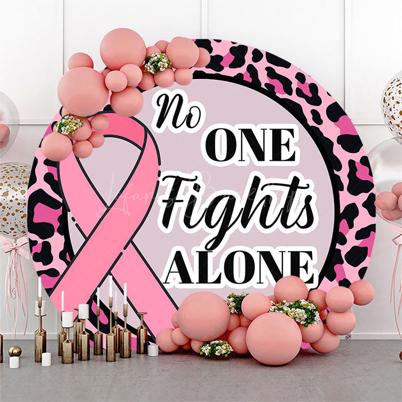 Lofaris No One Fights Alone Round Breast Cancer Backdrop