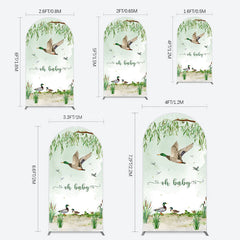 Lofaris Oh Baby Duck Spring Scene Gender Reveal Arch Backdrop