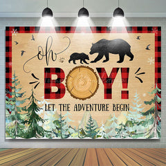 Lofaris Oh Boy Bears Adventure Begin Baby Shower Backdrop