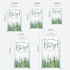 Lofaris Oh Boy Wild Forest Mountain Baby Shower Arch Backdrop