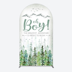 Lofaris Oh Boy Wild Forest Mountain Baby Shower Arch Backdrop