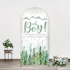 Lofaris Oh Boy Wild Forest Mountain Baby Shower Arch Backdrop