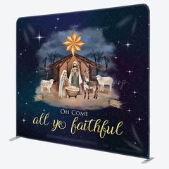 Lofaris Oh Come All Ye Faithful Christmas Pillow Case Backdrop