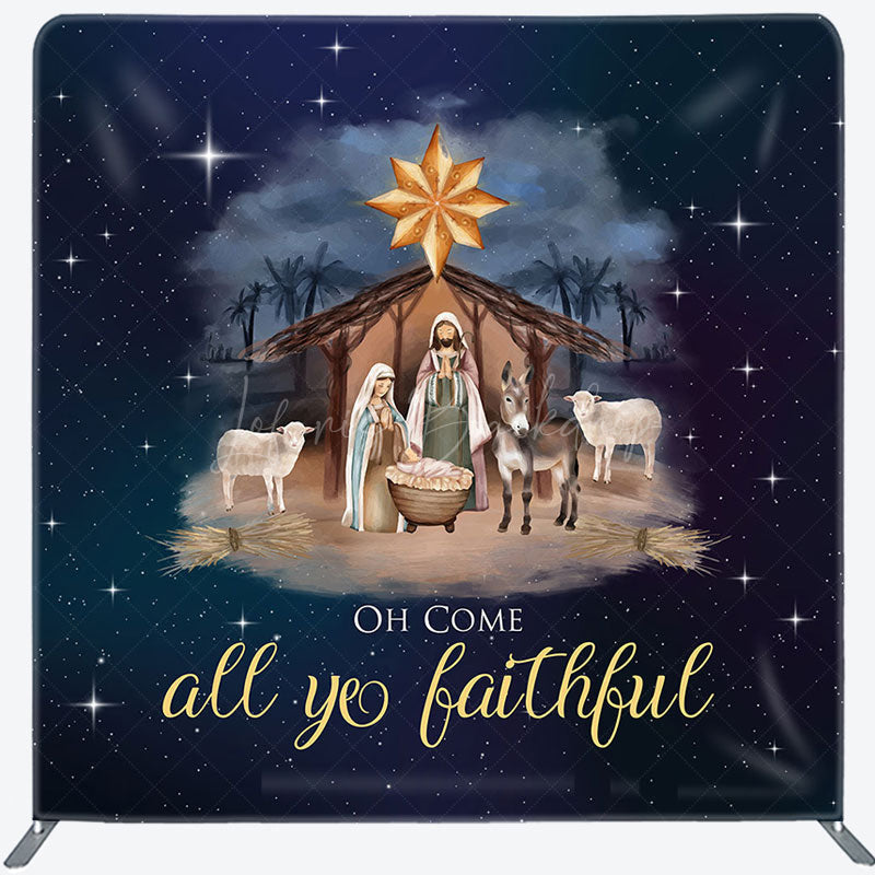 Lofaris Oh Come All Ye Faithful Christmas Pillow Case Backdrop