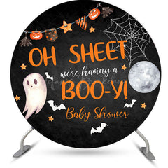 Lofaris Oh Sheet Booy Halloween Round Baby Shower Backdrop