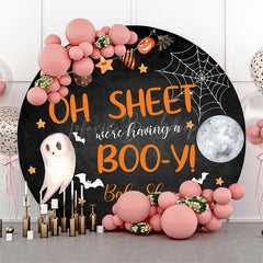 Lofaris Oh Sheet Booy Halloween Round Baby Shower Backdrop