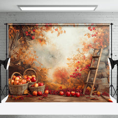 Lofaris Oil Painted Autumn Apple Trees Fruits Photo Backdrop