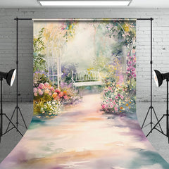 Lofaris Oil Painted Rainbow Garden Floral Spring Backdrop