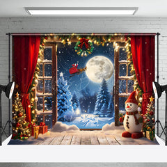 Lofaris Open Door Snowy Forest Santa Christmas Vibe Backdrop