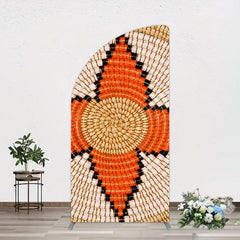 Lofaris Orange Brown Knitting Pattern Ethiopian Half Moon Arch Backdrop