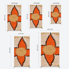 Lofaris Orange Brown Knitting Pattern Ethiopian Rectangle Backdrop