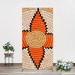 Lofaris Orange Brown Knitting Pattern Ethiopian Rectangle Backdrop