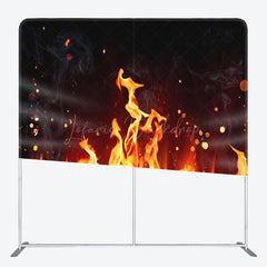 Lofaris Orange Flames Sparkles Stretch Fabric Backdrop