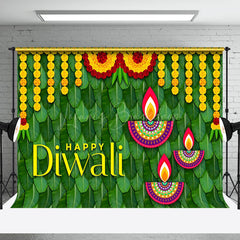 Lofaris Orange Flower Purple Noble Ganesha Diwali Backdrop