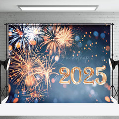 Lofaris Orange White Sparks Bokeh 2025 New Year Backdrop