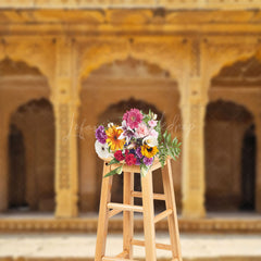 Lofaris Ornate Palace Courtyard Stone Arches Photo Backdrop