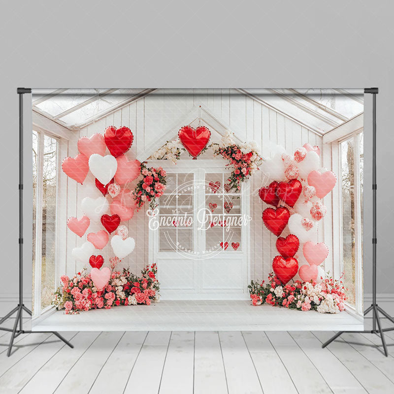 Lofaris Outdoor White Romantic House Balloon Floral Backdrop