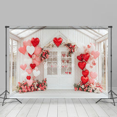 Lofaris Outdoor White Romantic House Balloon Floral Backdrop