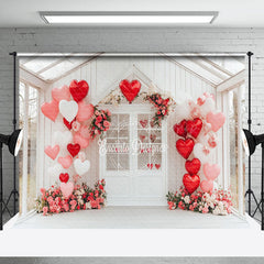 Lofaris Outdoor White Romantic House Balloon Floral Backdrop