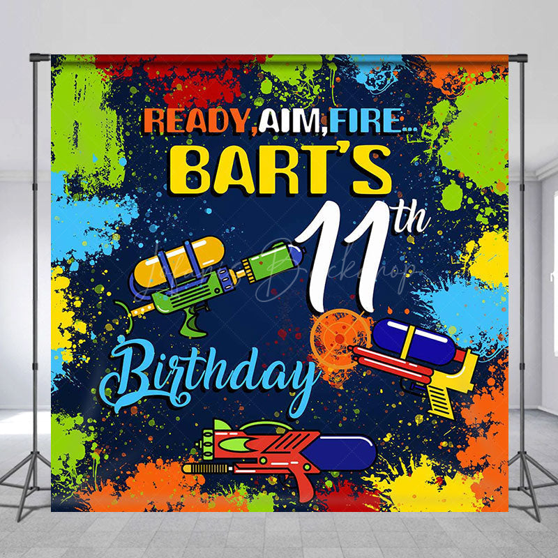 Lofaris Paintball Game Custom Name 11th Birthday Backdrop