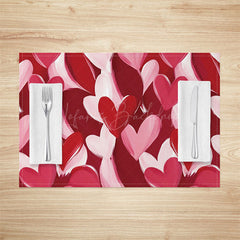 Lofaris Painted Romantic Pink Red Love Set Of 4 Placemats