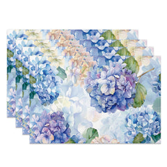 Lofaris Painted Spring Blue Hydrangea Set Of 4 Placemats