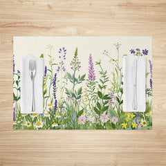 Lofaris Painted Spring Greenery Wildfloral Set Of 4 Placemats