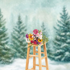 Lofaris Painting Pine Tree Snowflakes Winter Photo Backdrop