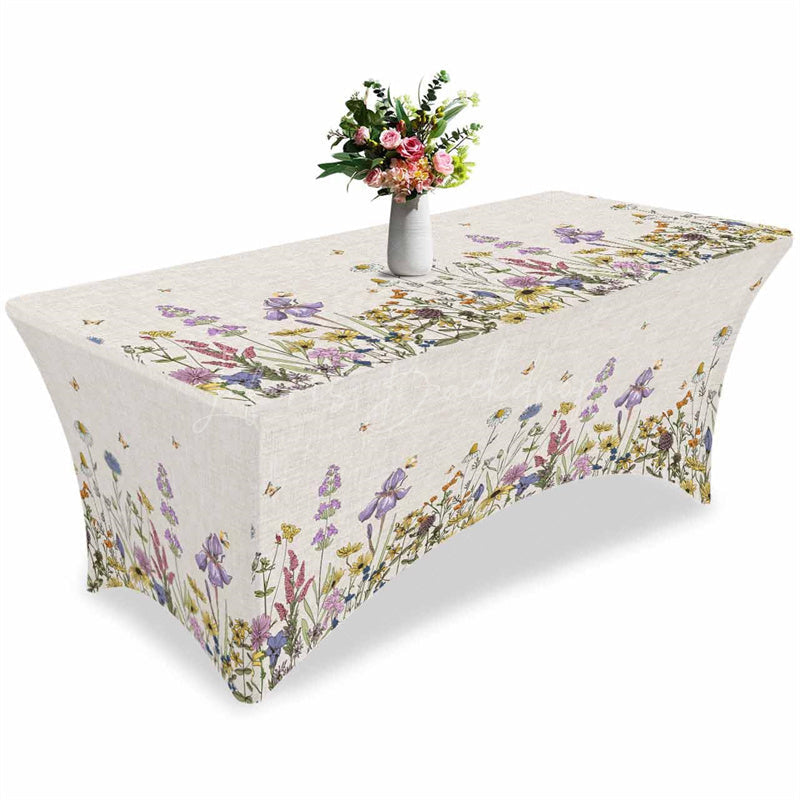 Lofaris Pastoral Colored Butterfly Fitted Stretch Table Cover