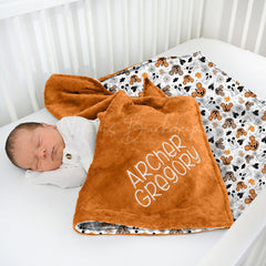 Lofaris Personalized Boo Pumpkin Mouse Web Minky Baby Blanket