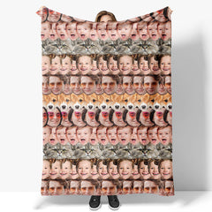 Lofaris Personalized Funny Dense Family Pet Face Blanket