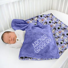 Lofaris Personalized Magic Witch Boo Bats Minky Baby Blanket