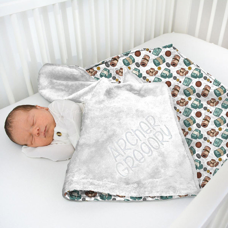 Lofaris Personalized Money Coins Dollar Minky Baby Blanket