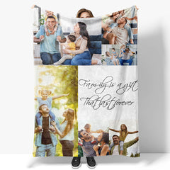 Lofaris Personalized Sweet Family Stitched Photos Blanket