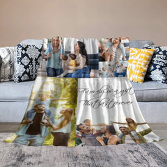 Lofaris Personalized Sweet Family Stitched Photos Blanket