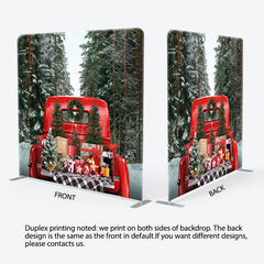 Lofaris Pine Forest Red Truck Christmas Pillow Case Backdrop