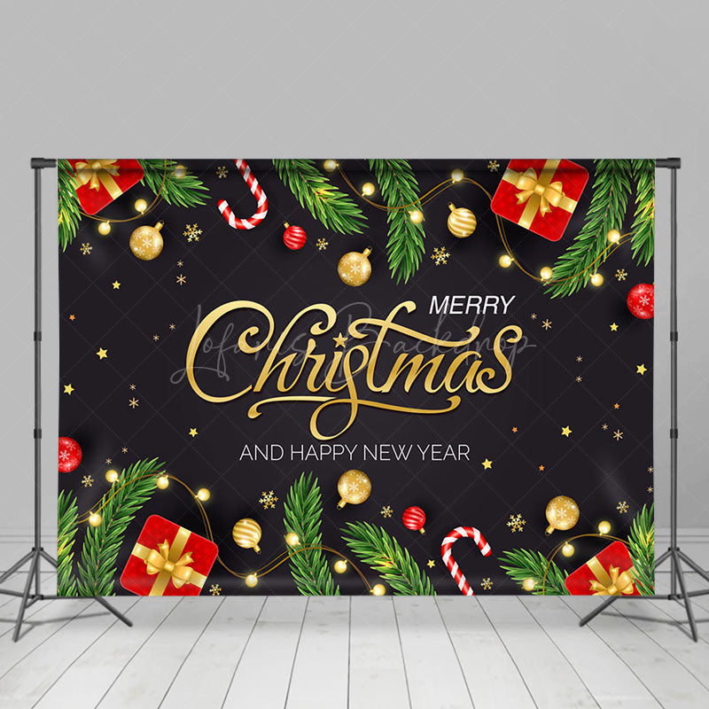 Lofaris Pine Leaves Gifts Merry Christmas New Year Backdrop