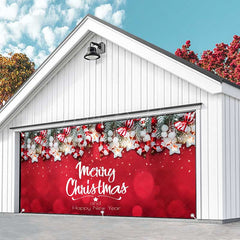 Lofaris Pine Leaves Pendant Red Christmas Garage Door Banner