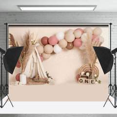 Lofaris Pink Balloon Arch One Dream House Birthday Backdrop