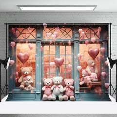 Lofaris Pink Balloons Bear Toy Store Valentines Day Backdrop