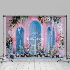 Lofaris Pink Blue Arch Wall Floral Romantic Wedding Backdrop