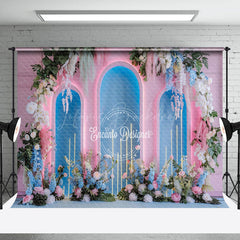 Lofaris Pink Blue Arch Wall Floral Romantic Wedding Backdrop