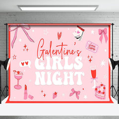 Lofaris Pink Bow Tie Heart Galentines Girls Night Backdrop